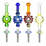 Studded Donut Dab Straw - 7.5" / Colors Vary - Image 2