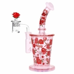 Pulsar Valentine's Rose Glass Dab Rig Set - 8.25" / 14mm F - Image 2