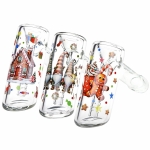 3CT BUNDLE - Pulsar Christmas Themed Glass Bubbler - 5.75" / Designs Vary - Image 2