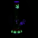 Pulsar Rainbow Pride Glow Glass Beaker Water Pipe - 10" - Image 4
