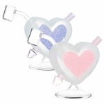 Heart Sparkles Glass Mini Rig - 4.5" / 10mm F / Colors Vary - Image 2