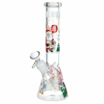 Christmas Themed Glass Water Pipe - 10" / 14mm F / Designs Vary - Image 2