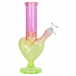 3CT BUNDLE - SeshGear Heart Electroplated Glass Water Pipe - 9.5" / 14mm F / Assorted Colors - Image 3
