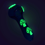 Glow in the Dark Mushroom Spoon Pipe - 4" / Colors Vary - Image 2