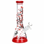 Pulsar Branching Hearts Glow in Dark Beaker Glass Water Pipe - 10" / 14mm F - Image 2
