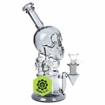 SeshGear Stacked Skulls Electroplated Glass Water Pipe - 9" - Image 2