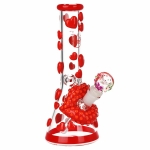 Pulsar Kiss My Lips Glow In Dark Beaker Glass Water Pipe - 9.75" / 14mm F - Image 2