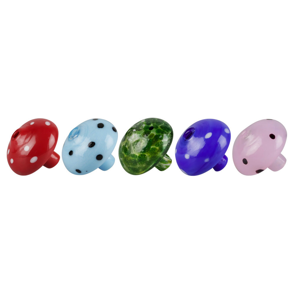 4085b425-297b-459b-914d-56131ced2c19.jpg Worked Mushroom Carb Caps - 1"x1.2" / Colors Vary - Image 1