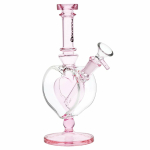 Pulsar Pink Heart Chalice Glass Water Pipe - 9" / 14mm F - Image 2