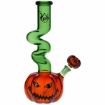 Pulsar Twisty And Wicked Jack-O-Lantern Glass Water Pipe - 11" / 14mm F - Image 2
