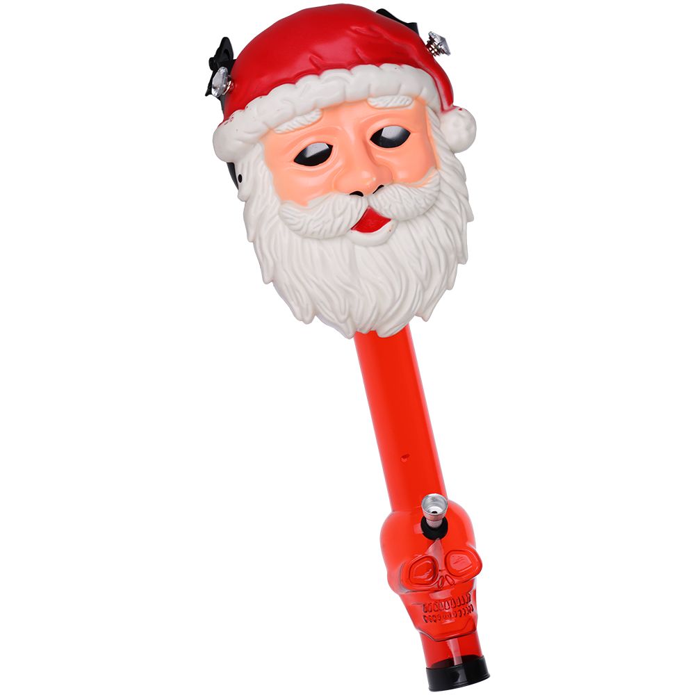 62380119-e45b-4ecb-a2c0-3d185049c3db.jpg Santa Gas Mask w/ Acyrlic Water Pipe - 10.25" - Image 1