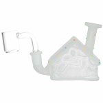 Frosted Christmas House w/ Glow in Dark Lights Glass Mini Rig - 3" / 10mm F - Image 2