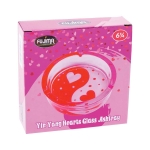 PINK YIN YANG HEARTS GLASS ASHTRAY - Image 3