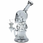 SeshGear Stacked Skulls Electroplated Glass Water Pipe - 9" - Image 5