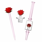Pulsar Valentine's Rose Glass Dab Rig Set - 8.25" / 14mm F - Image 6