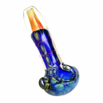 Metallic Fumed Glass Spoon Pipe- 3.75" - Image 3