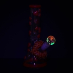Pulsar Kiss My Lips Glow In Dark Beaker Glass Water Pipe - 9.75" / 14mm F - Image 5