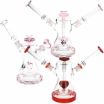 Pulsar Date Night: Part 2 Dual Neck Glass Water Pipe | 8.5" | 14mm F - Image 4