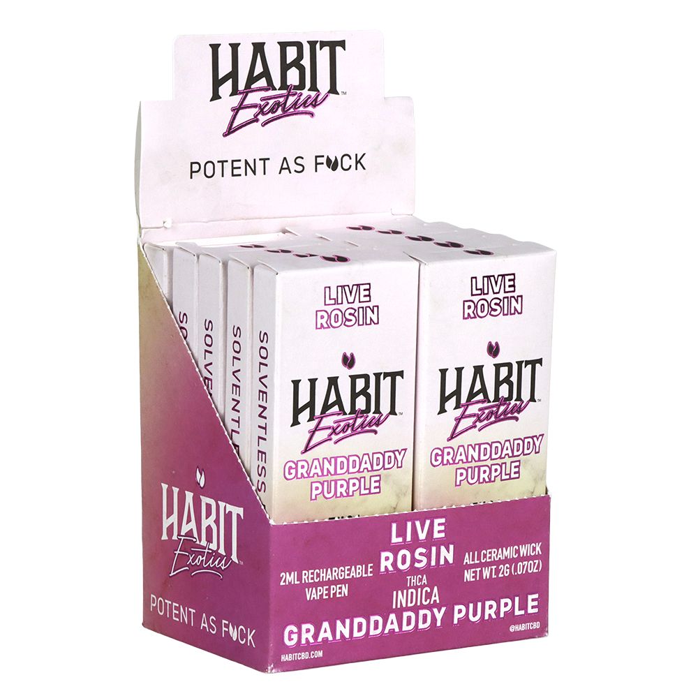 Habit Exotics THCA Live Rosin Disposable | 2g | 10ct Display