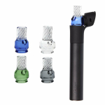 Pulsar Vortex Glass Mouthpiece Attachement for Puffco Pivot w/ Display Stand - Colors Vary - Image 2