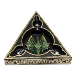 GREEN TRI-HEAD DRAGON ASHTRAY - Image 2