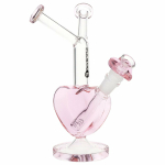 Pulsar Double Kiss Heart Glass Water Pipe - 11" / 14mm F - Image 2
