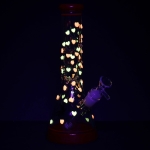 Pulsar Branching Hearts Glow in Dark Beaker Glass Water Pipe - 10" / 14mm F - Image 5
