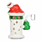 Snowman Glass Glow in the dark Dab Rig - 6.75" / 14mm F - Image 2
