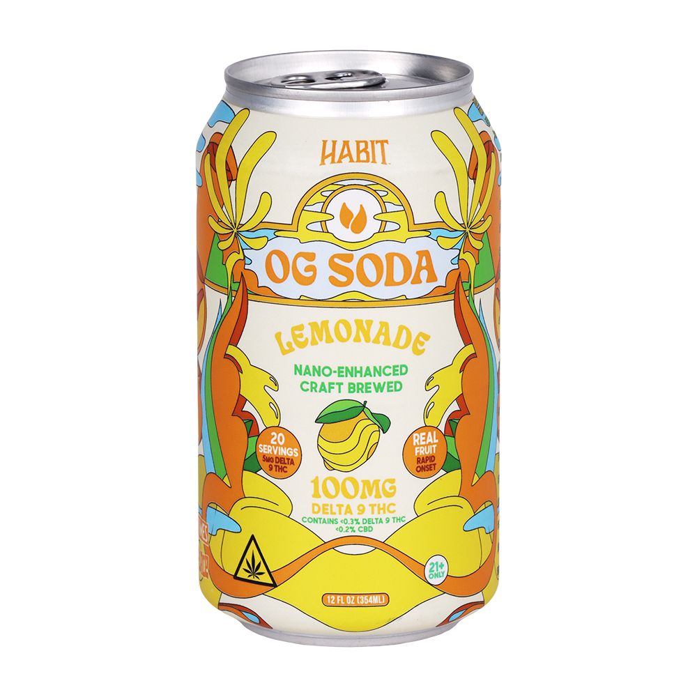 Habit D9 THC OG Soda | 12oz | 100mg | 6ct Pack
