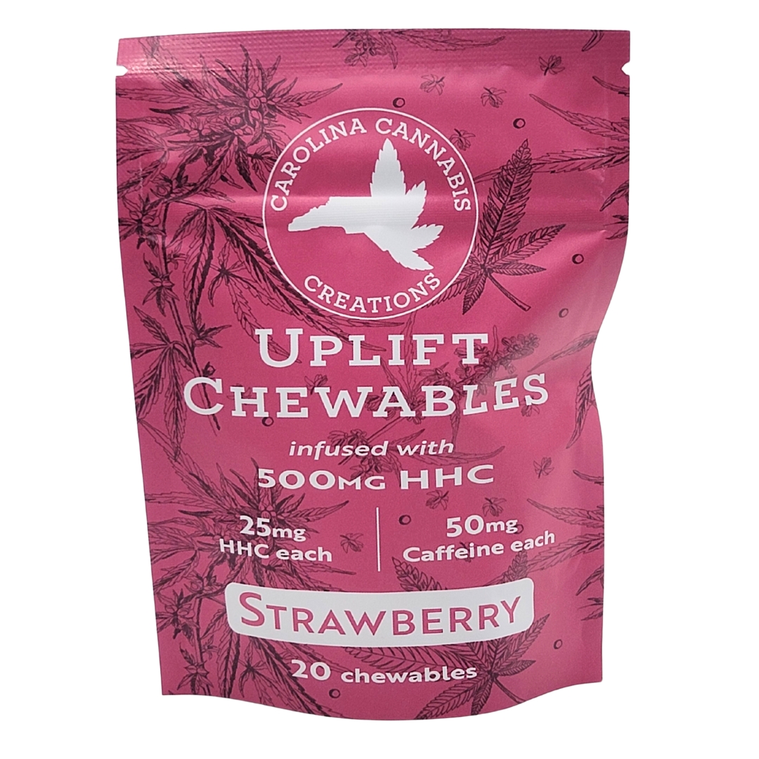 Uplift Chewables | HHC+Caffeine | Strawberry 20ct bag