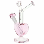 Pulsar Double Kiss Heart Glass Water Pipe - 11" / 14mm F - Image 3
