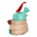 Cute Little Christmas Alien Silicone Water Pipe w Glass Bowl - 4.75" 3ct - Image 2