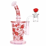 Pulsar Valentine's Rose Glass Dab Rig Set - 8.25" / 14mm F - Image 5
