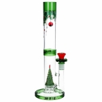 Pulsar Christmas Tree Perc Glass Straight Tube Water Pipe - 13" / 14mm F - Image 8