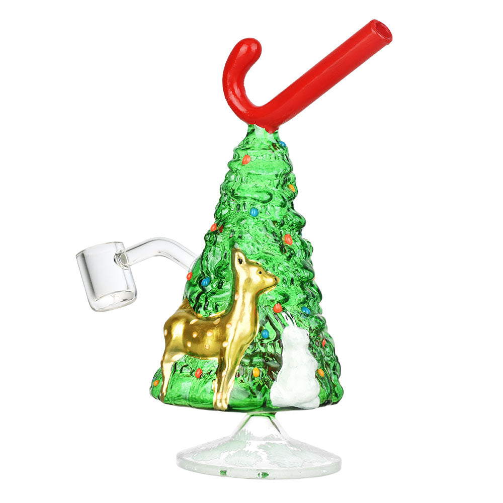 d59fb612-fc75-4159-b860-31a76a34ab4c.jpg Christmas Tree w/ Candy Cane Glass Rig - 7.25" / 14mm F - Image 1