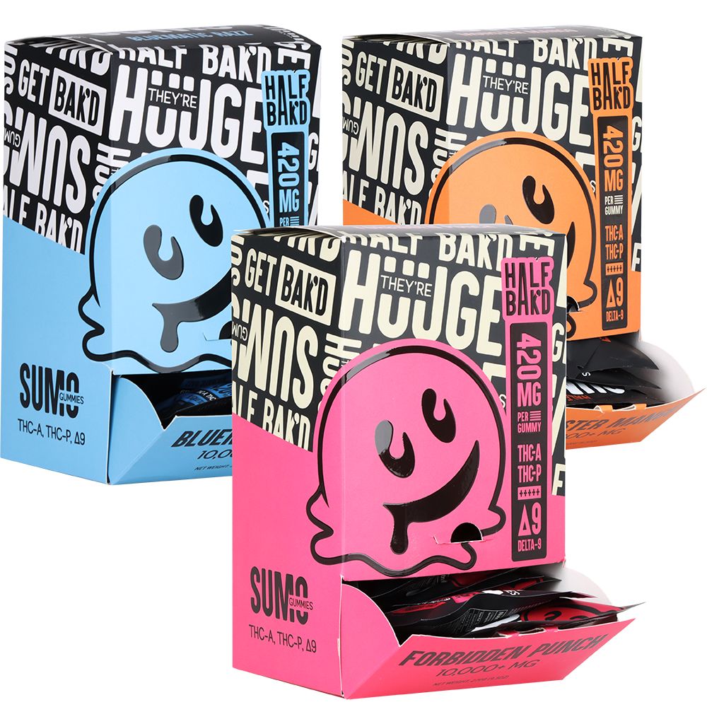 da8ef288-baff-4fda-ae71-3c70374c6b58.jpg Half Bak'd Sumo THCA, THCP & D8 Gummies - Image 1