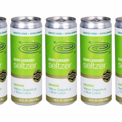 24CT CASE - Asheville Dispensary Nano Cannabis D9 Cosmic Seltzer - 12oz / 15mg / Yellow Grapefruit / Blue Lotus