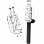 Pulsar Incycler Bubbler Glass Mouthpiece Attachment for Puffco Pivot - 4.3" / Clear