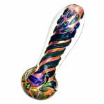 Metallic Fumed Glass Spoon Pipe- 3.75" - Image 4