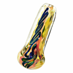 Metallic Fumed Glass Spoon Pipe- 3.75" - Image 2