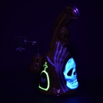 Haunted Gourd Enamel on glow in the dark Glass Dab Rig - 7" - Image 3