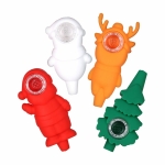 15CT FISHBOWL - Christmas Themed Silicone Hand Pipe  -  4" / Styles Vary - Image 5